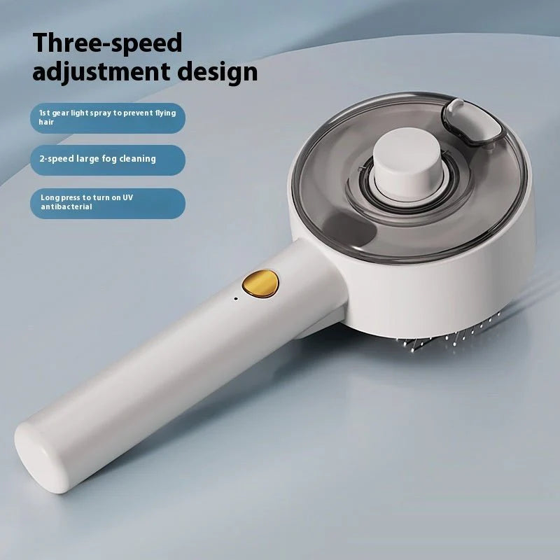 FurSweep™ Smart Pet Grooming Brush – 3-in-1 Mist, Sterilize & De-Shed (UAE Exclusive)